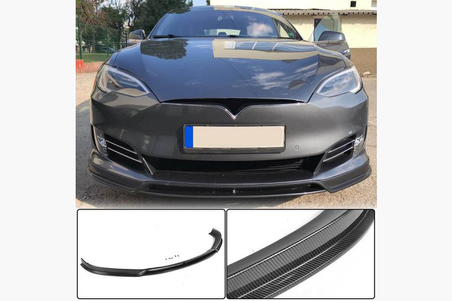 Tesla Model S 2012– Frontstoßstangen Lippe Aufsatz (2016-2021, Carbon) Image