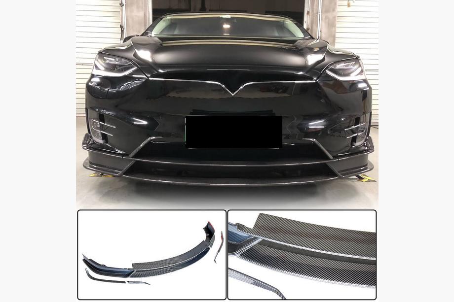 Tesla Model X 2015- Frontstoßstange Lippe Carbon V3 (2016-2020) Foto 1