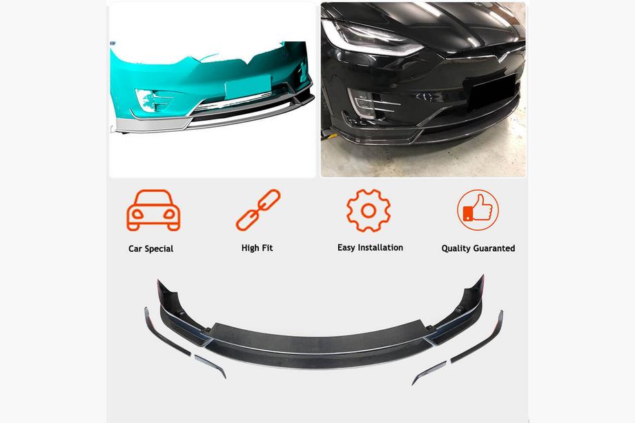 Tesla Model X 2015- Frontstoßstange Lippe Carbon V3 (2016-2020) Foto 2