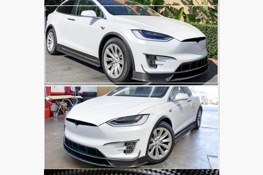 Tesla Model X 2015- Frontstoßstange Lippe Carbon V3 (2016-2020) Foto 5