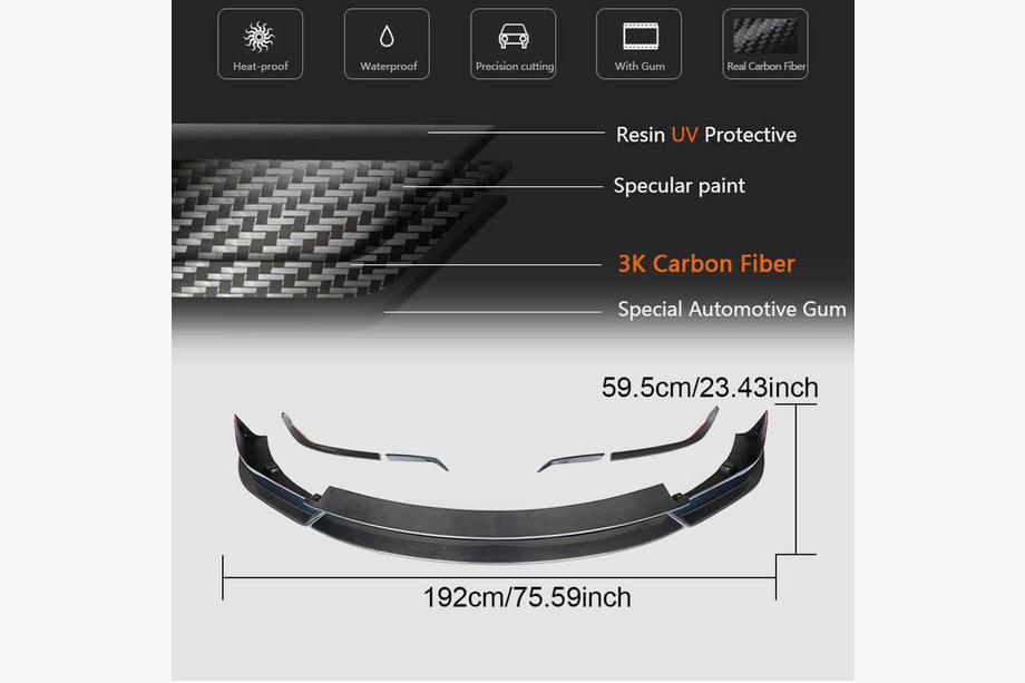 Tesla Model X 2015- Frontstoßstange Lippe Carbon V3 (2016-2020) Foto 6