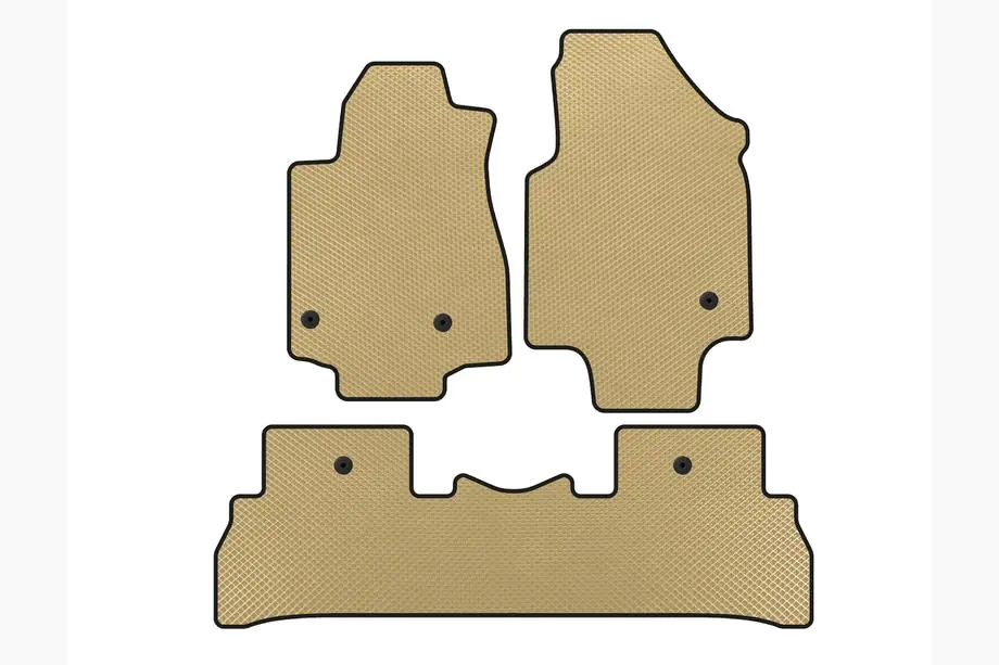 Honda Pilot 2008-2015 EVA Fußmatten (2008-2012, 7-Sitzer, Beige) Image