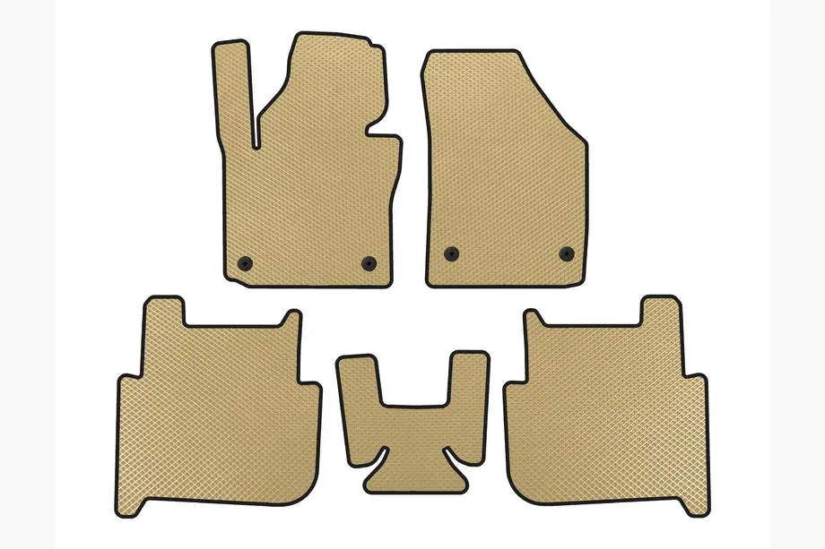 Volkswagen Touran 2003-2010 EVA Fußmatten (2 Reihen, 2006-2010, 7-Sitzer, Beige) Image