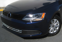 Volkswagen Jetta 2011-2018 Zierleisten für Kühlergrill Stoßstange 2011-2014 (2 Stk., Edelstahl) Foto 1