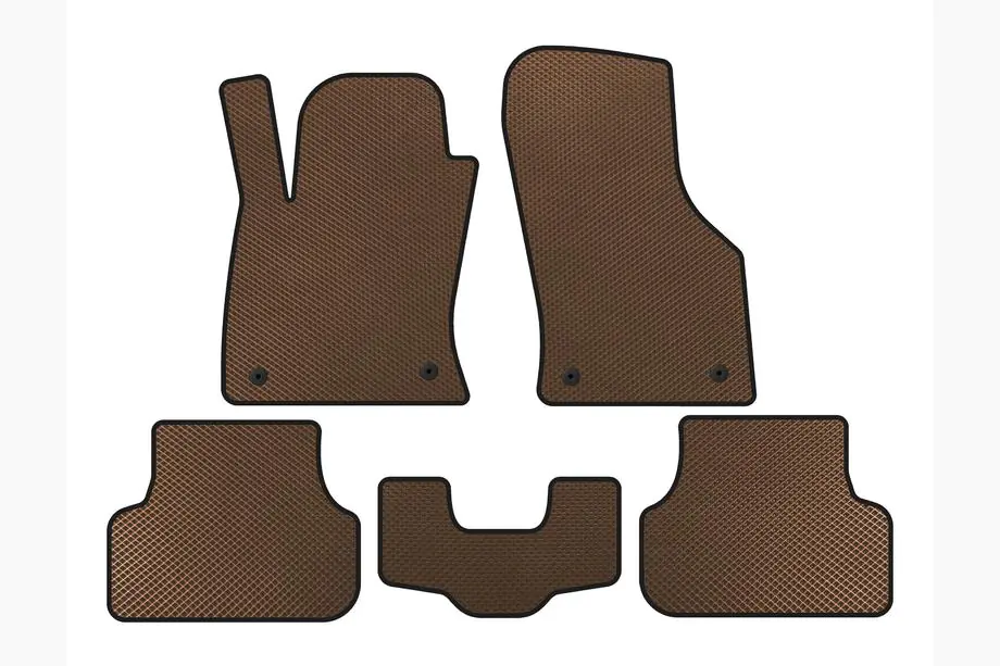 Seat Leon 2013-2020 EVA Fußmatten (2013-2016, SW, Braun) Image