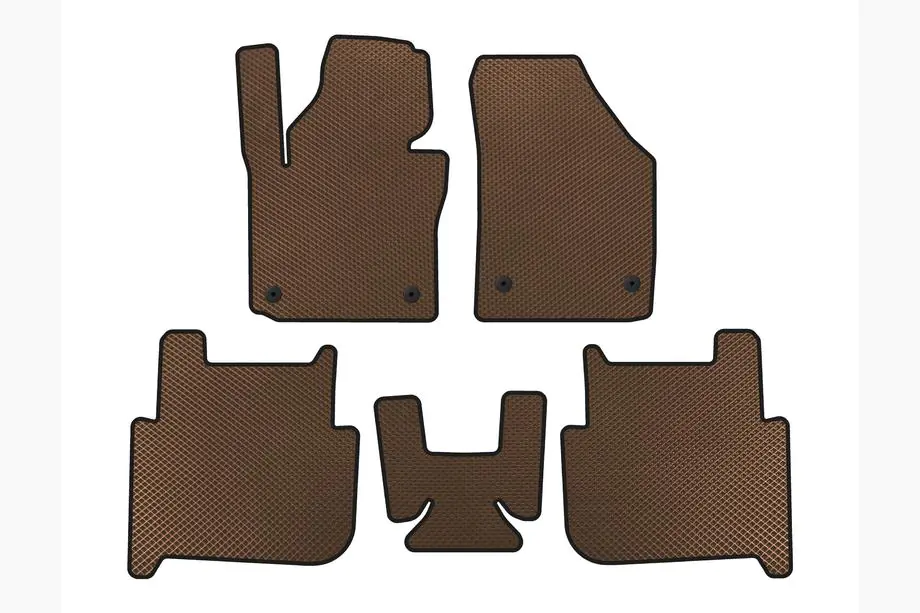 Volkswagen Touran 2003-2010 EVA Fußmatten (2 Reihen, 2006-2010, 7-Sitzer, Braun) Image
