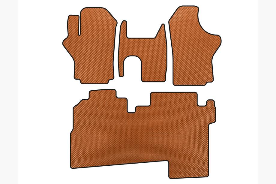 Hyundai H200, H1, Starex 1998-2007 EVA Fußmatten (2004-2007, 2 Reihen, 8-Sitzer, Orange) Image