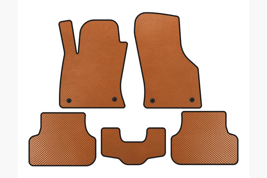 Seat Leon 2013-2020 EVA Fußmatten (2013-2016, SW, Orange) Image