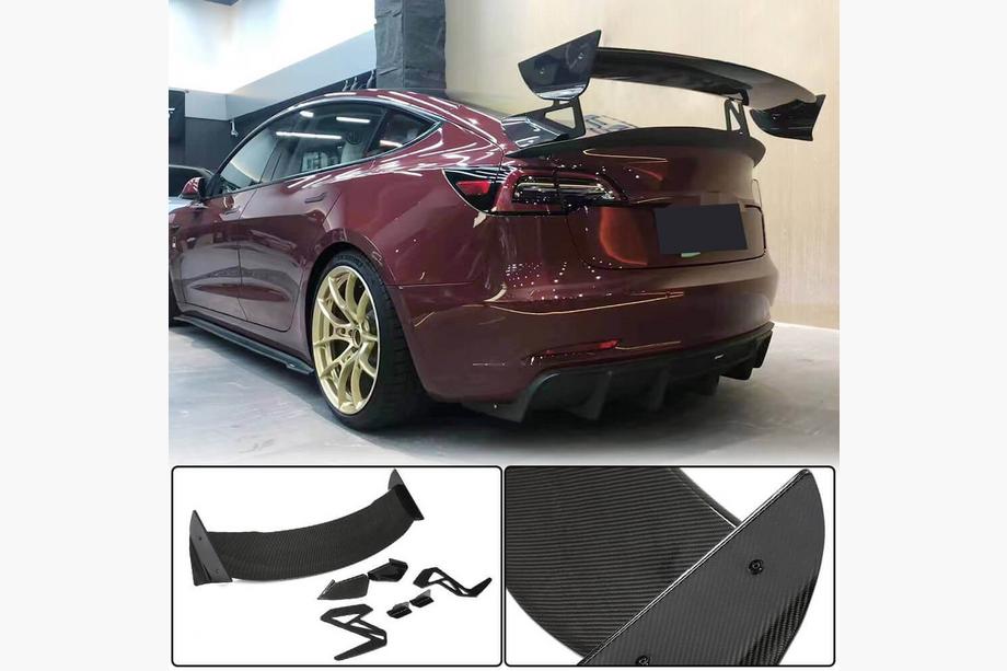 Tesla Model 3 2017- Heckspoiler V6 (2017-2023, Carbon) Image