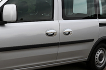 Opel Combo 2002–2012 Chrom Türgriffblenden mit Umrandung (2-türig, Edelstahl) Foto 1