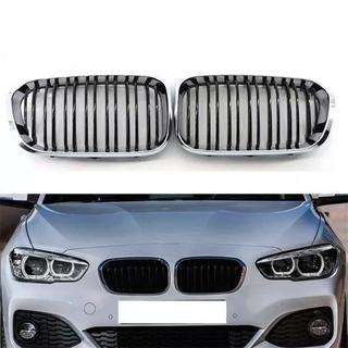 Nieren M-Look (2015-2019, Schwarz Glanz mit Chromrahmen) BMW 1 Series F20/F21 2011-2019 Foto 2