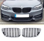 BMW 2 Series F22/F23 2014-2021 Nieren M-Look (Schwarz Glanz mit Chromrahmen) Foto 2