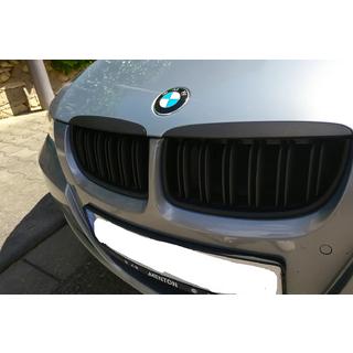Nieren M-Look (für E-90/91 2005-2008, Schwarz Matt) BMW 3 Series E90/E91 2005-2011 Foto 1