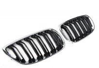 BMW 3 Series E92/E93 2006–2013 M-Look Nieren (für 2005-2009, Schwarz Glanz mit Chromrahmen) Foto 2