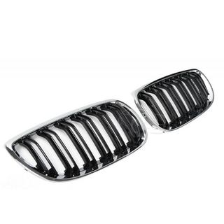 M-Look Nieren (für 2005-2009, Schwarz Glanz mit Chromrahmen) BMW 3 Series E92/E93 2006–2013 Foto 2
