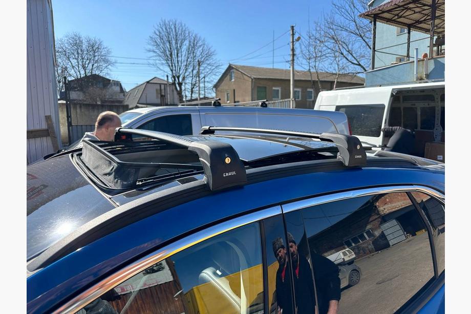 Ford Kuga/Escape 2019- Querträger für integrierte Dachreling mit Schlüssel Ecem V2 (2 Stk) bis 110 cm, Schwarz Foto 3