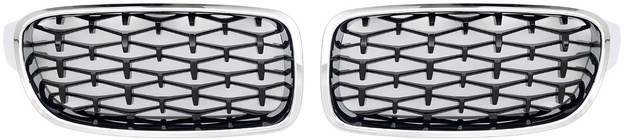 BMW 3 Series F30/F31 2012-2019 Nieren Diamond Black mit Chromrahmen Foto 2