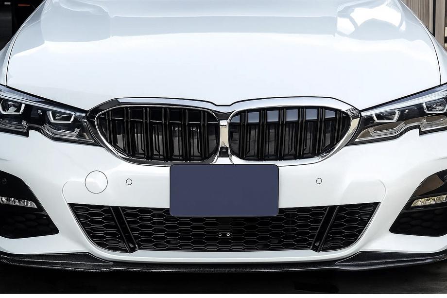 BMW 3 Series G20/G21 2018- M-Look V2 Nieren (2018-2022, Schwarz Glanz mit Chromrahmen) Image