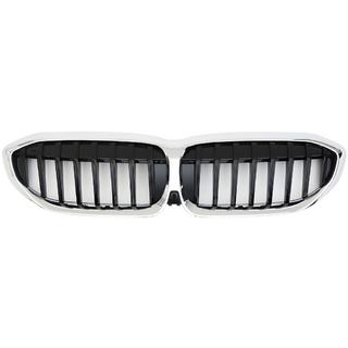 Nieren 1 Bar (2018-2022, Schwarz Glanz mit Chromrahmen) BMW 3 Series G20/G21 2018- Foto 2