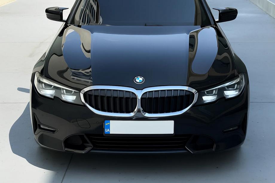BMW 3 Series G20/G21 2018- Nieren 1 Bar (2018-2022, Schwarz Glanz mit Chromrahmen) Foto 1