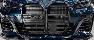 BMW 4 Series G22/23/26 2020- Nieren M-Look (für G26, Schwarz Glanz) Foto 3