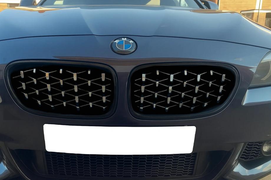 BMW 5 Series F10/F11 2010–2016 Diamond Silver Nieren (schwarzer Rand) Image