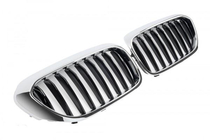 BMW 5er G30/G31 2017–2023 Nieren 1 Bar (2017-2020, Schwarz Glanz mit Chromrahmen) Foto 2