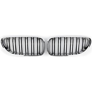 Nieren M-Look (Schwarz Glanz mit Chromrahmen) BMW 6 Series F12/F13/F06 2011-2018 Foto 2