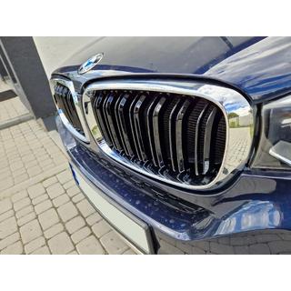 Nieren M-Look (Schwarz Glanz mit Chromrahmen) BMW X5 F15 2013-2018 Foto 3