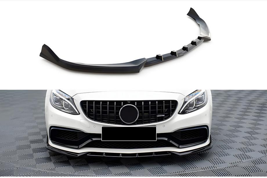 Mercedes C-class W205 2014-2021 Frontlippe DPT (2017-2020, Schwarz Glanz) Image