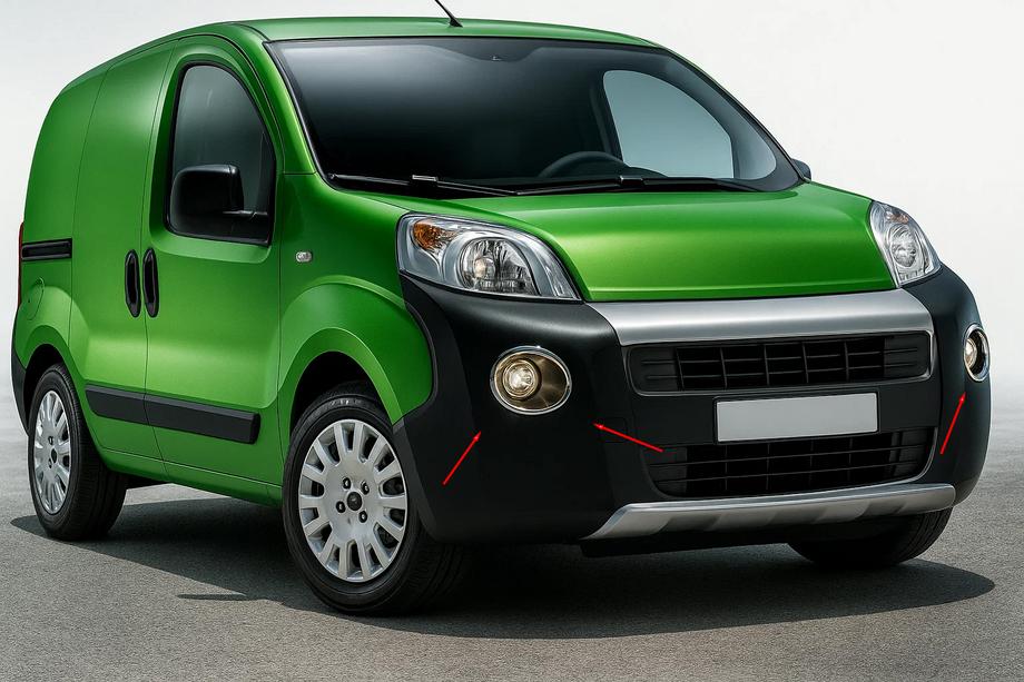 Fiat Fiorino/Qubo 2008-2024 Abdeckungen für Nebelscheinwerfer obere Ausführung (2 Stk, Edelstahl) Image