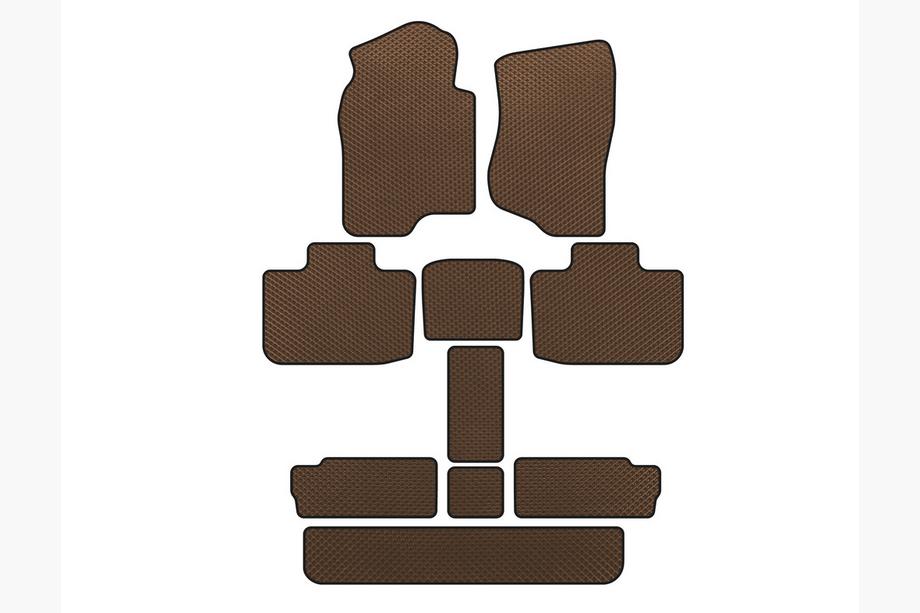 Cadillac Escalade 2007-2014 EVA Fußmatten (3 Reihen, Braun) Image