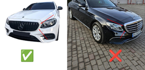 Mercedes E-class W213 2016-2023 Frontgrill GT Panamericana Schwarz (für Avantgarde/AMG-Line/E43 AMG/E53 AMG 2016-2020) Foto 3