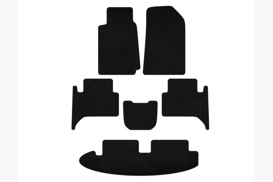 Chevrolet Trailblazer 2012-2019 Textil Fußmatten Premium (3 Reihen, Schwarz) Image