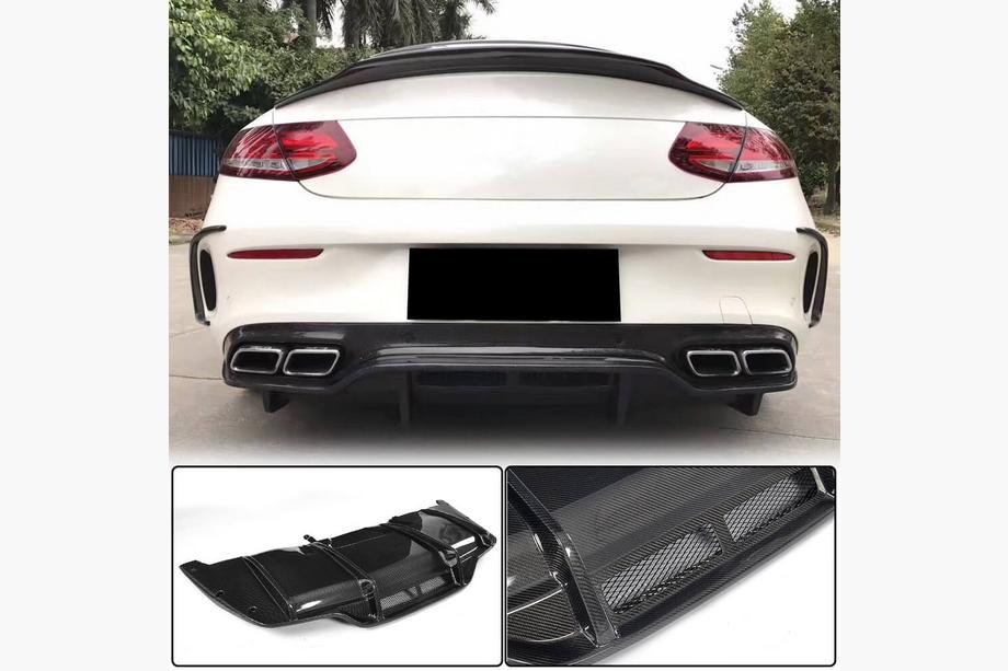 Mercedes C-class W205 2014-2021 Heckdiffusor V2 (für Coupe/Cabrio C63 AMG 2015-2019, Carbon) Foto 1