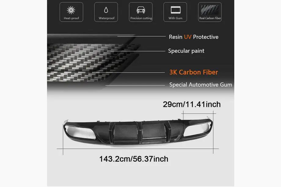 Mercedes C-class W205 2014-2021 Heckdiffusor V1 für Coupe/Cabrio C63 AMG 2015-2019 Carbon Foto 2