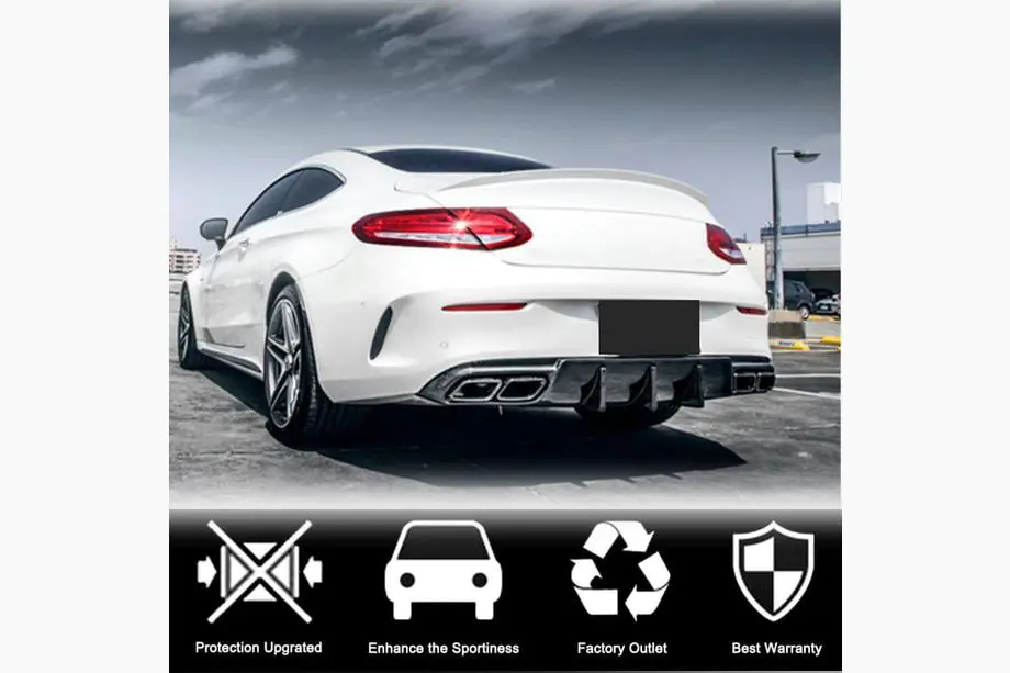 Mercedes C-class W205 2014-2021 Heckdiffusor V1 für Coupe/Cabrio C63 AMG 2015-2019 Carbon Foto 3