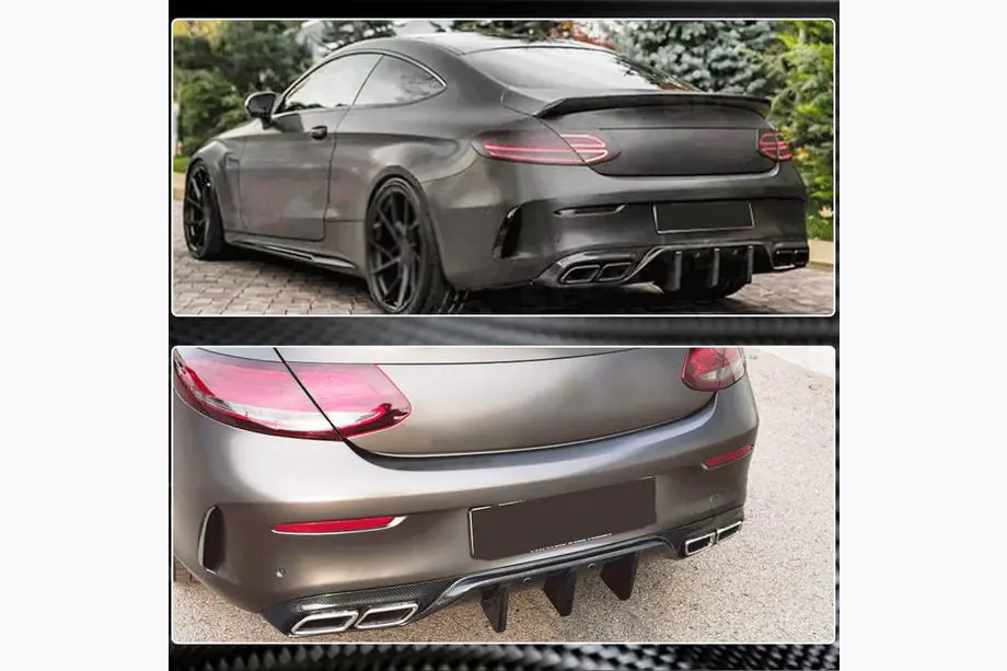 Mercedes C-class W205 2014-2021 Heckdiffusor V1 für Coupe/Cabrio C63 AMG 2015-2019 Carbon Foto 7