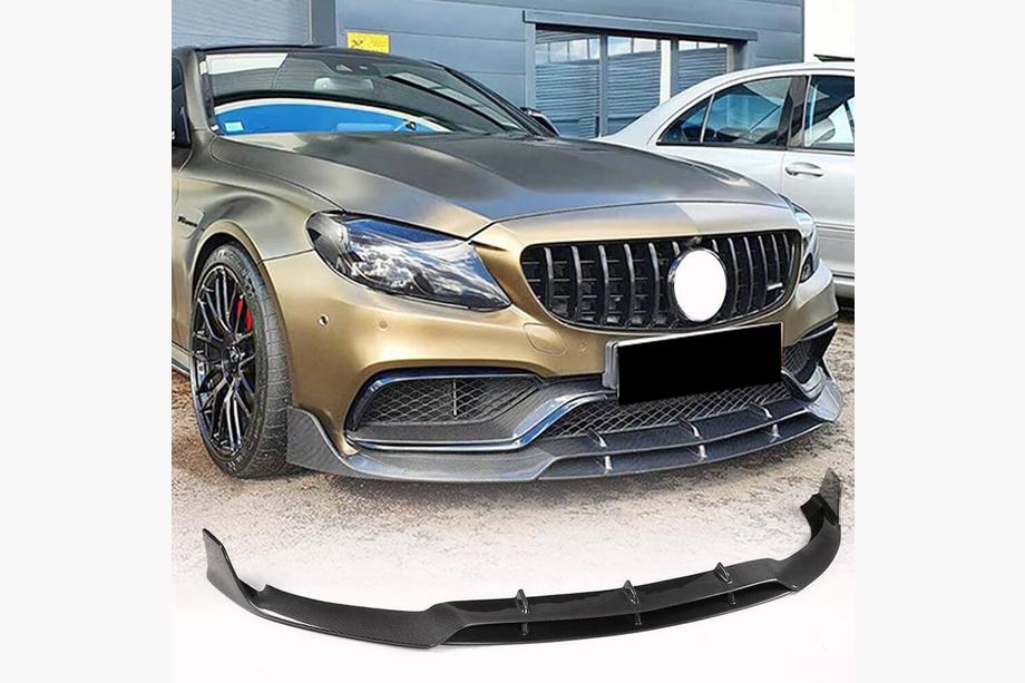 Mercedes C-class W205 2014-2021 Frontlippe V2 für Frontstoßstange (Coupé/Cabrio C63 AMG 2015-2019, Carbon) Image