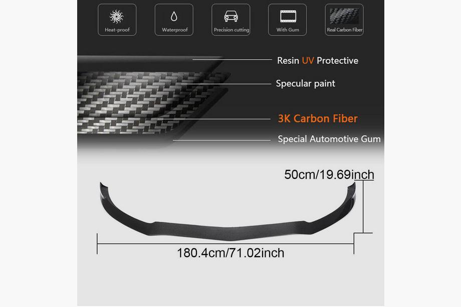 Mercedes C-class W205 2014-2021 Frontlippe V3 für Frontstoßstange (Coupé/Cabrio C63 AMG 2015-2019, Carbon) Foto 4