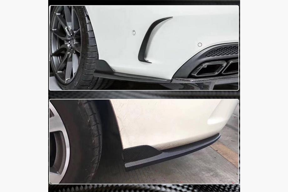 Mercedes C-class W205 2014-2021 Heckstoßstangenaufsätze V2 (für Coupe/Cabrio AMG-Line / C43 AMG 2015-2019, Carbon) Foto 3