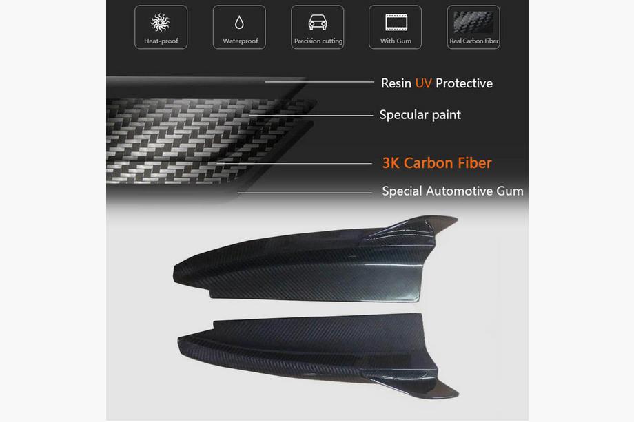 Mercedes C-class W205 2014-2021 Heckstoßstangenaufsätze V2 (für Coupe/Cabrio AMG-Line / C43 AMG 2015-2019, Carbon) Foto 5