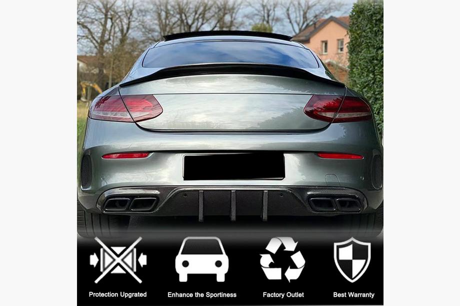 Mercedes C-class W205 2014-2021 Heckspoiler V6 (für Coupe 2015-2019, Kunststoff) Image