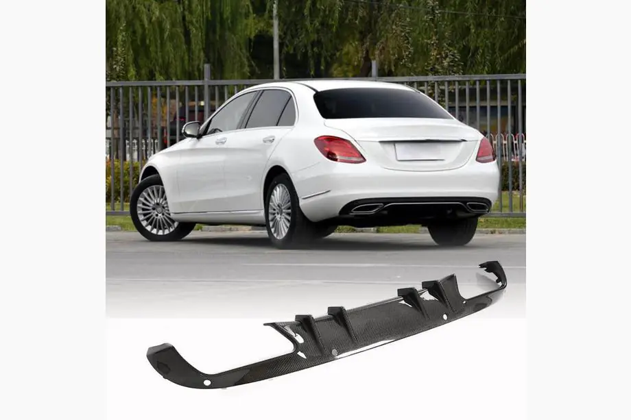 Mercedes C-class W205 2014-2021 Heckdiffusor für Stoßstange (SD Base 2015-2019, Carbon) Image