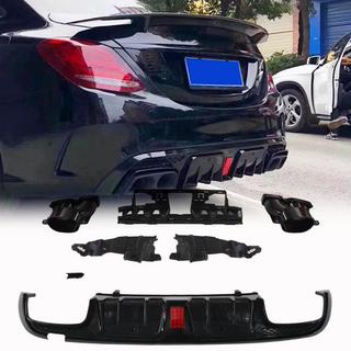 Heckdiffusor mit Endrohren (für SD C43 AMG 2015-2021, Carbon) Foto 1