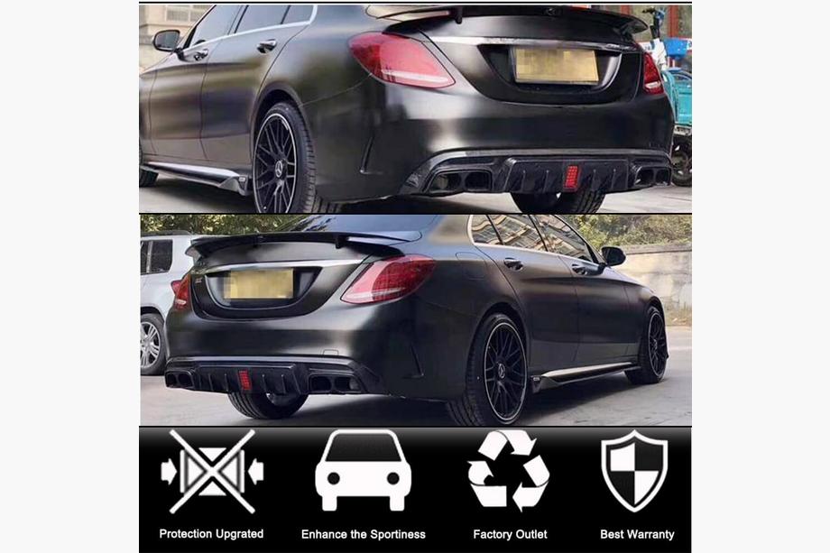 Mercedes C-class W205 2014-2021 Heckdiffusor mit Endrohren (für SD C43 AMG 2015-2021, Carbon) Foto 2
