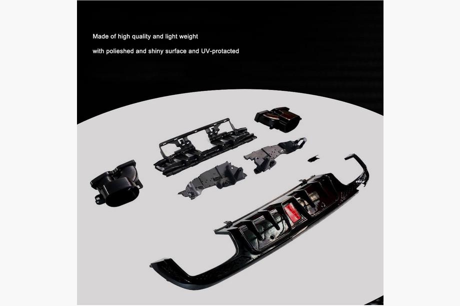 Mercedes C-class W205 2014-2021 Heckdiffusor mit Endrohren (für SD C43 AMG 2015-2021, Carbon) Foto 3