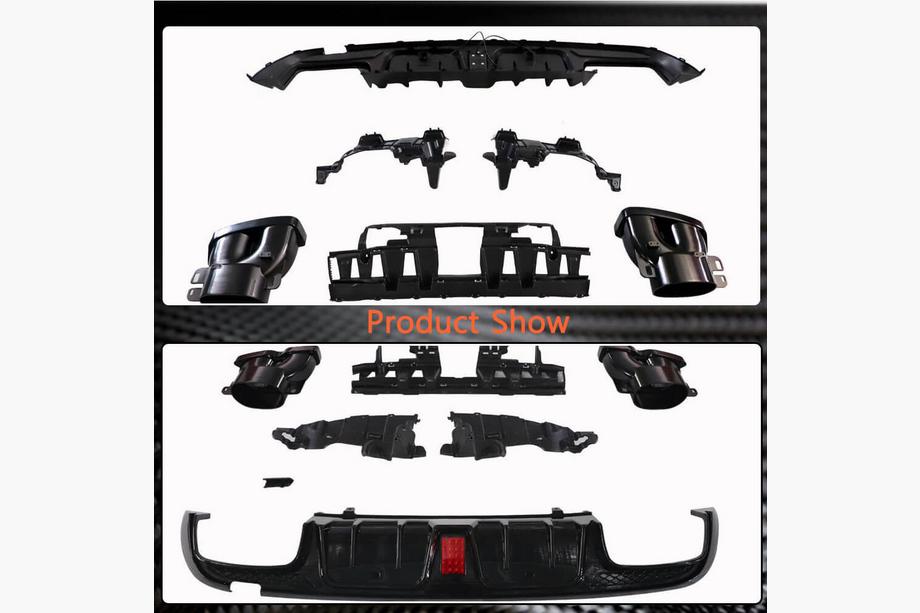Mercedes C-class W205 2014-2021 Heckdiffusor mit Endrohren (für SD C43 AMG 2015-2021, Carbon) Foto 4