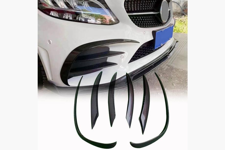 Mercedes C-class W205 2014-2021 Frontstoßstangenlippe (für SD AMG-Line 2015-2019, Carbon) Image