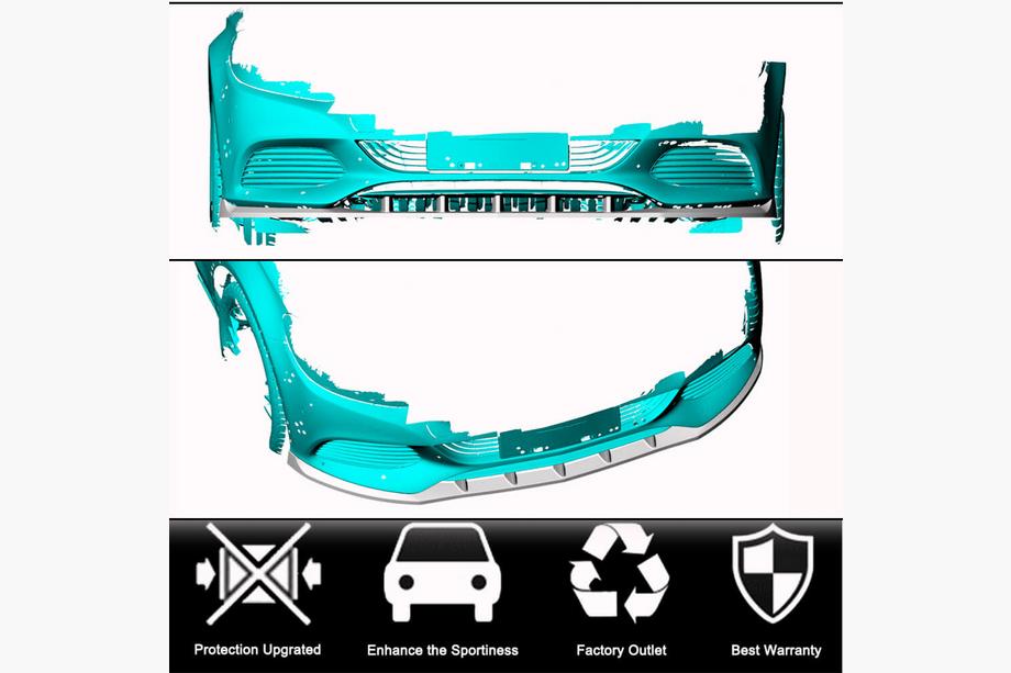Mercedes C-class W205 2014-2021 Frontstoßstangenlippe Aufsatz V2 (für SD Base 2019-2021, Carbon) Foto 2